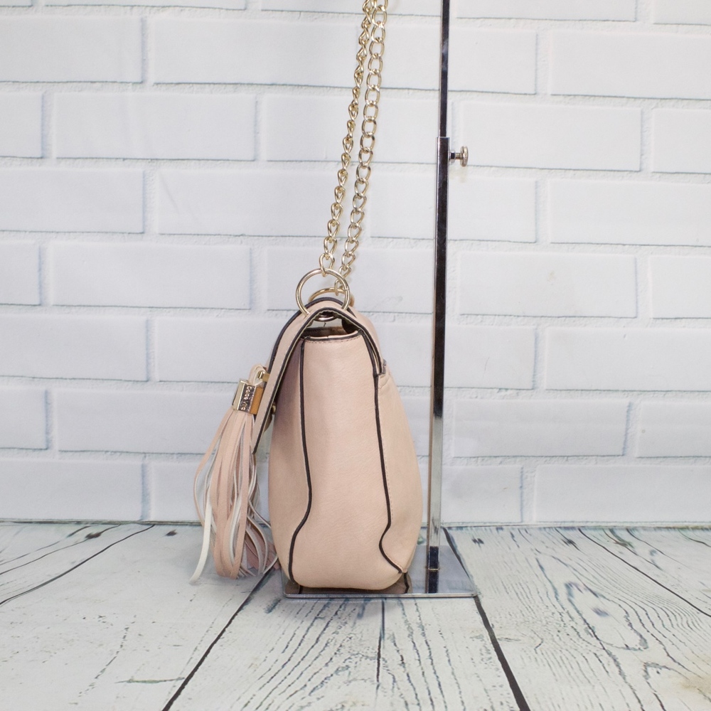 Dolce Vita Light Pink Leather Tassel Frill Handbag - Picture 2 of 8